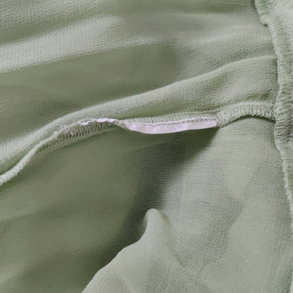 Anthropologie Light Sage Ruffled Boho Tunic - Picture 7 of 7